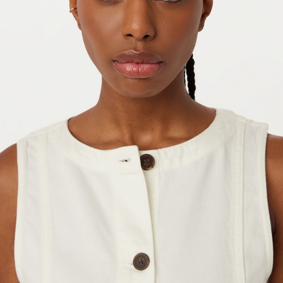 NWT Frank & Oak // The Relaxed Twill Vest in White - Picture 5 of 6